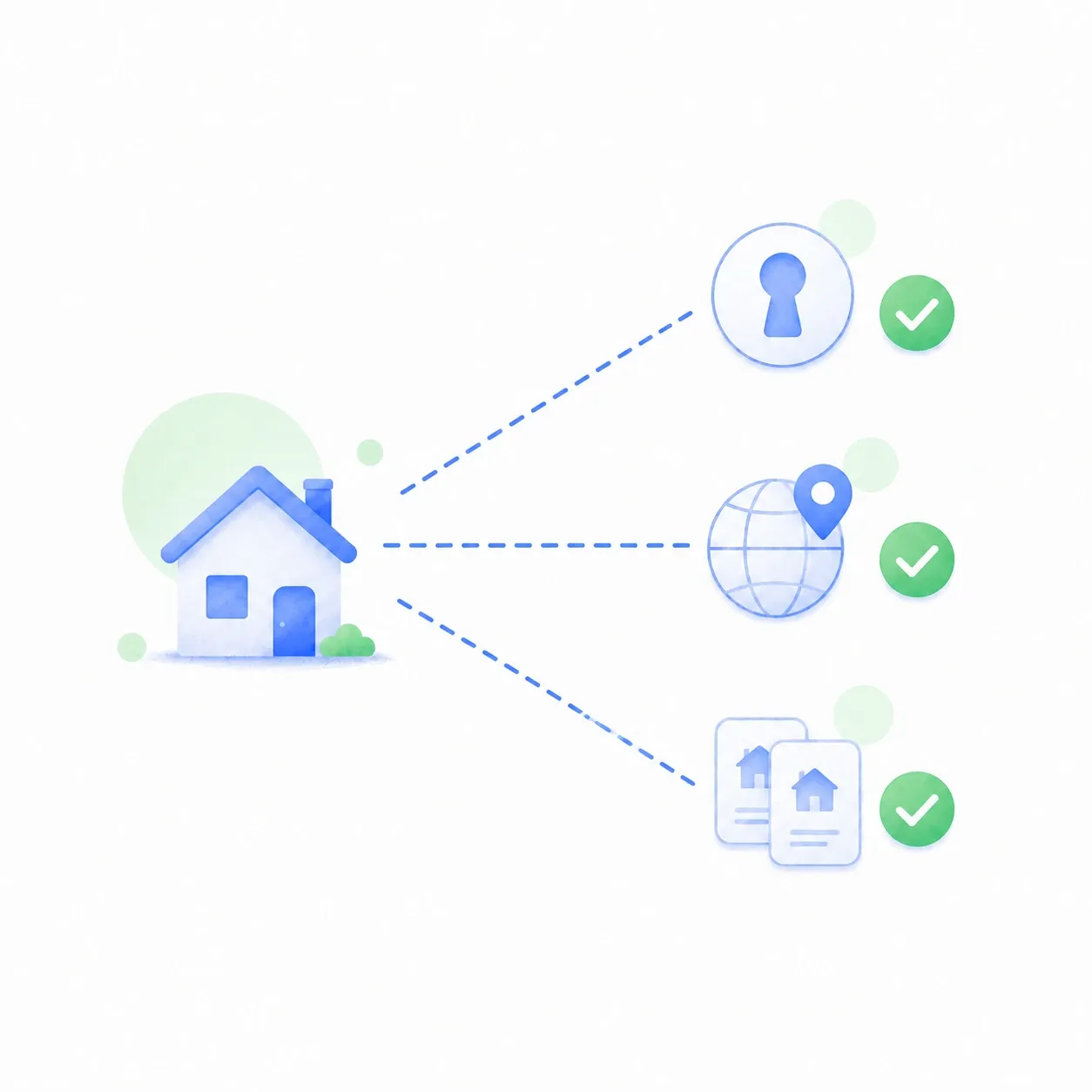 An illustration of a residential IP scraping real estate data