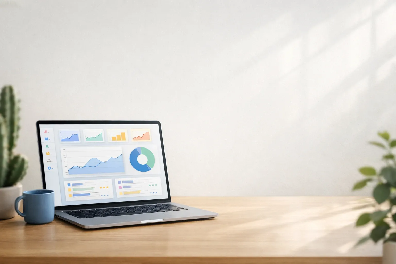 An image of an open laptop on a table