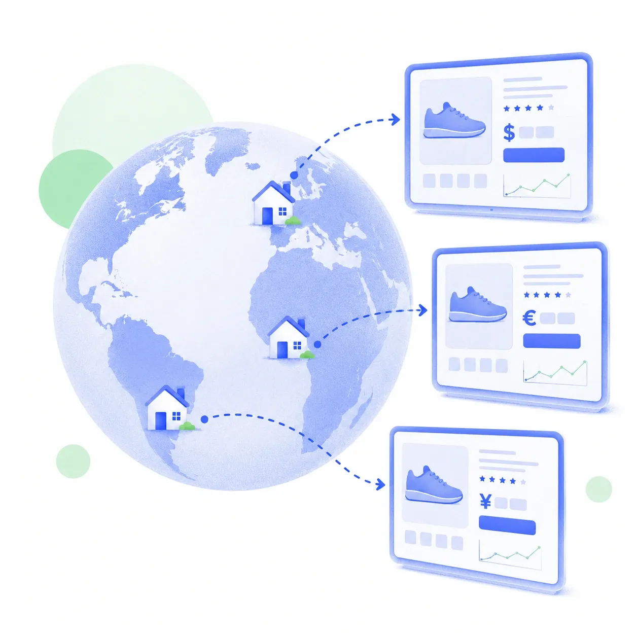 An illustration of a rotating iP scraping pricing data