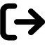 A black and white icon of logout symbol