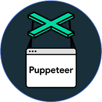 Puppeteer logo icon.