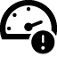 A black and white icon of a rate limit clock