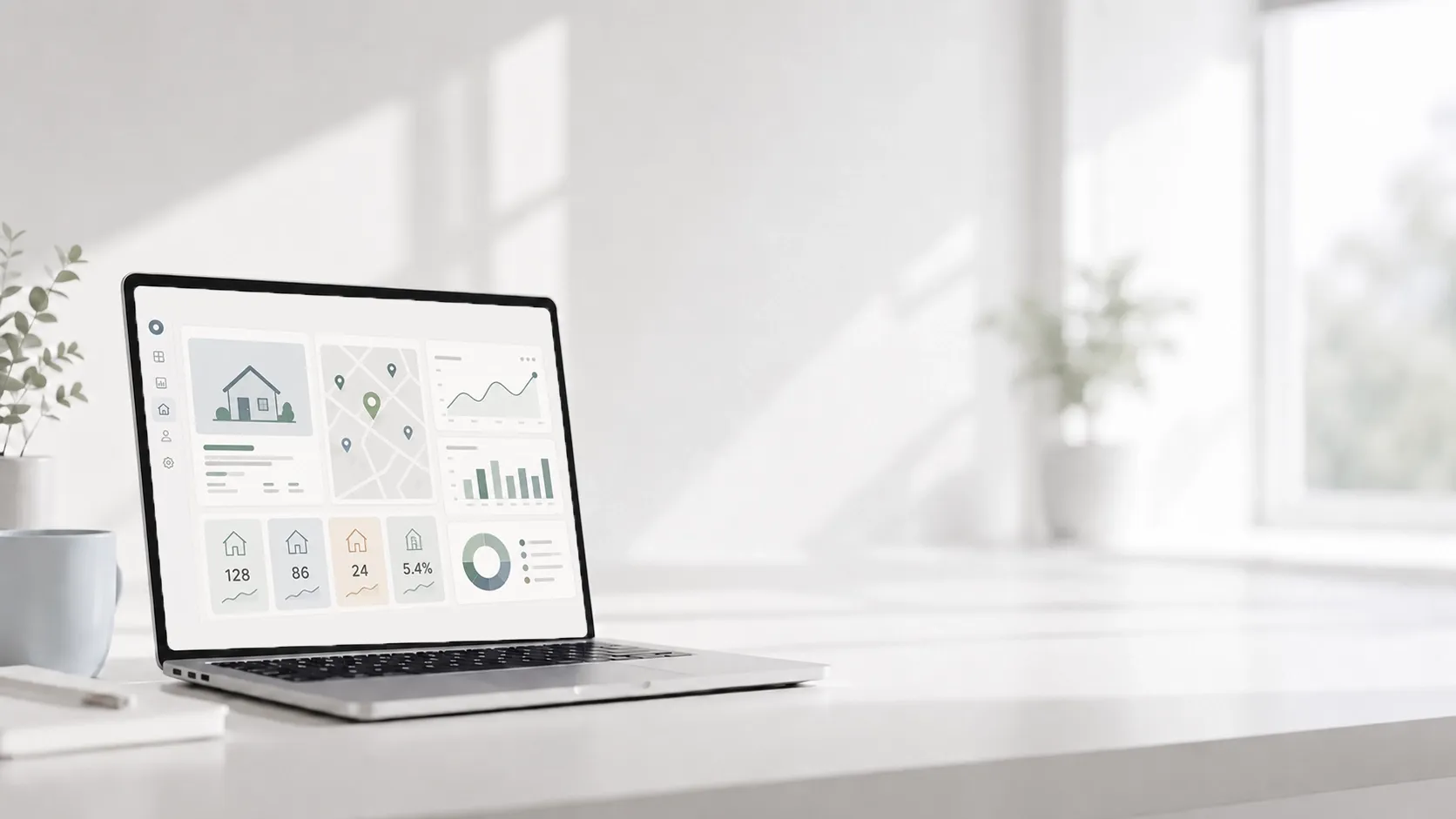 An image of a laptop with various charts on it