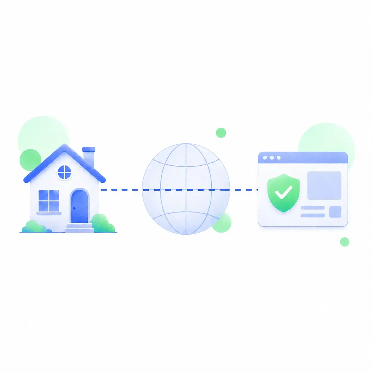 An illustration of a residential IP accessing geo-restricted websites