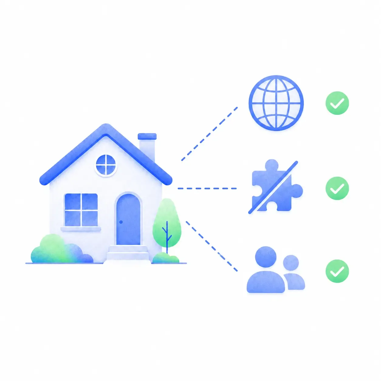 An illustration of a residential IP scraping multiple different websites at the same time
