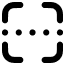 A black and white icon of the scan symbol
