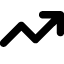A black and white icon of an upward arrow